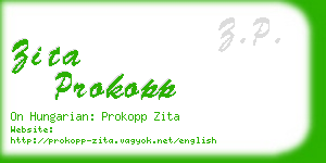 zita prokopp business card